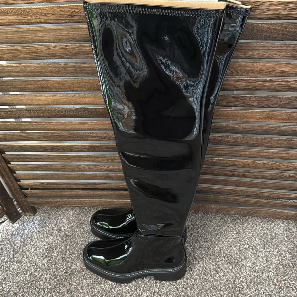 NWT- never worn! Sam Edelman Patent Leather over the knee black boots. Size 7 - Picture 6 of 8